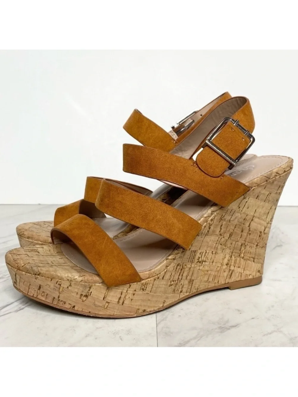 Charles David Cork Wedge Heel Sandal 6M